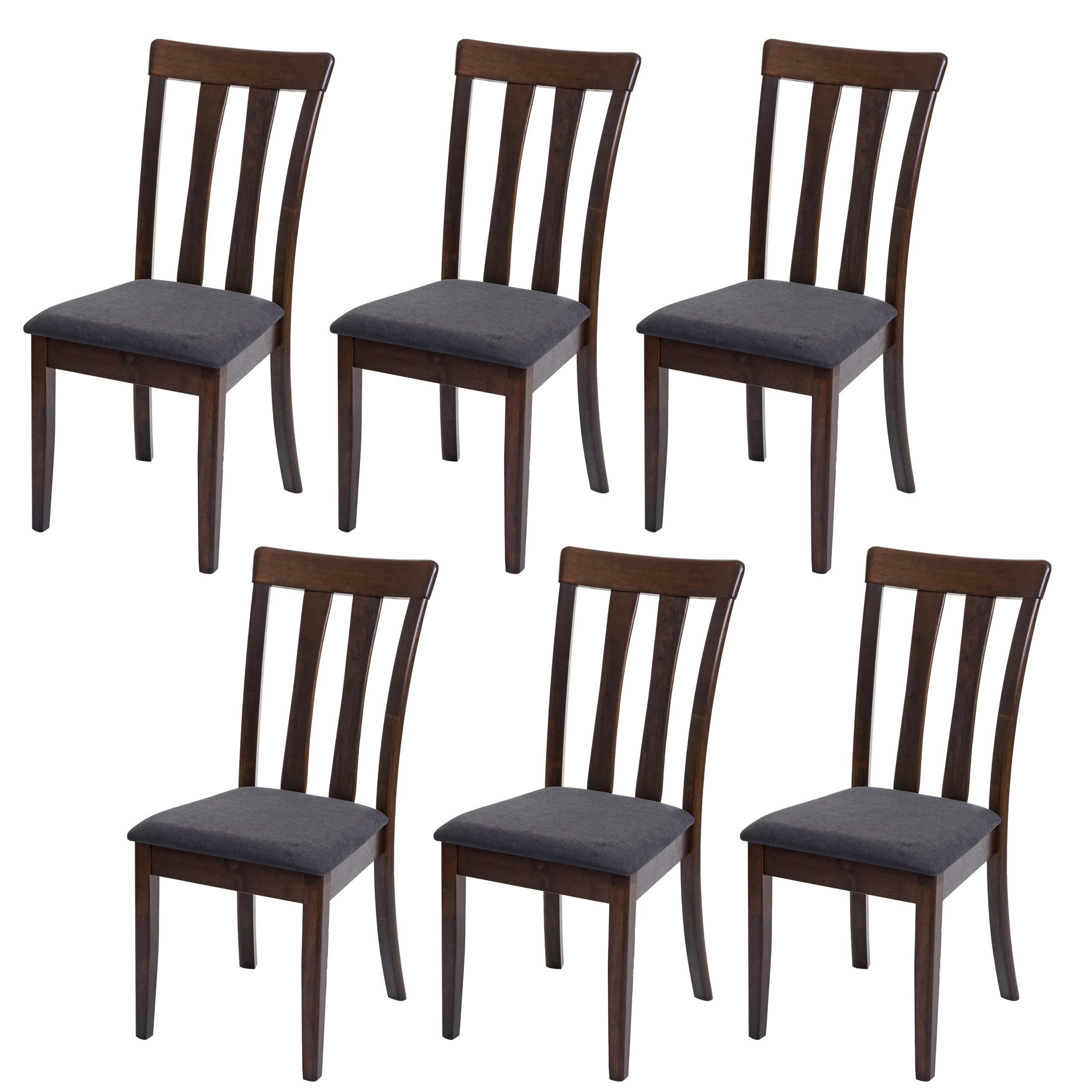 ESSZIMMERSTUHL Anthrazit, Braun 6er-Set - Dunkelgrau/Anthrazit, Holz (42/96/58cm) - MCW