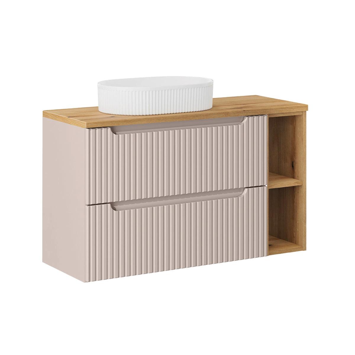WASCHTISCH 100.4cm Riva Kaschmir und Holz - Beige, Holzwerkstoff (100.4/59/40cm) - Petits-meubles