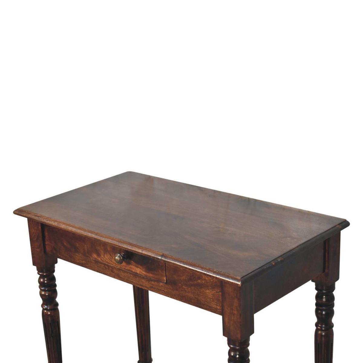 SCHREIBTISCH mit California-Walnuss-Finish, 1 Schublade, 4 nordische Beine. - Dunkelbraun, Holz (80/45/78cm) - Artisan Furniture