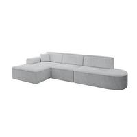 ECKSOFA Ottomane Links IREA-L2-v3 - 327x165x77 cm Grau - Hellgrau/Grau, Holzwerkstoff/Textil (327/165cm) - ALTDECOR