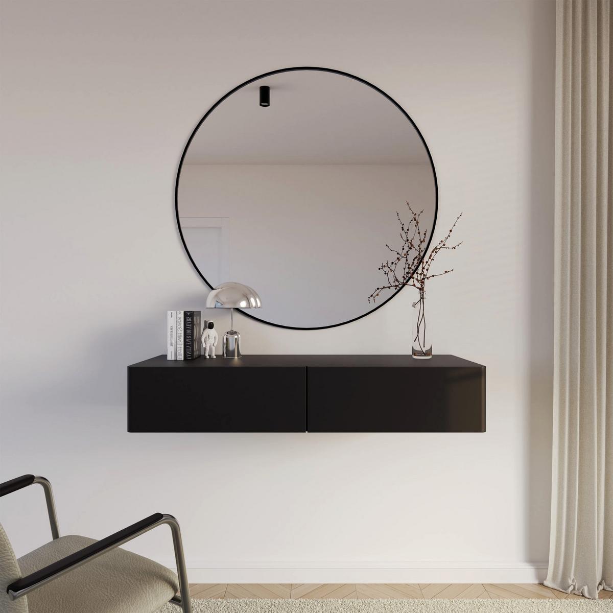 WANDKONSOLE Olio SCHWARZ 110 CM - Schwarz, Holzwerkstoff (110/17/41.6cm) - Selsey