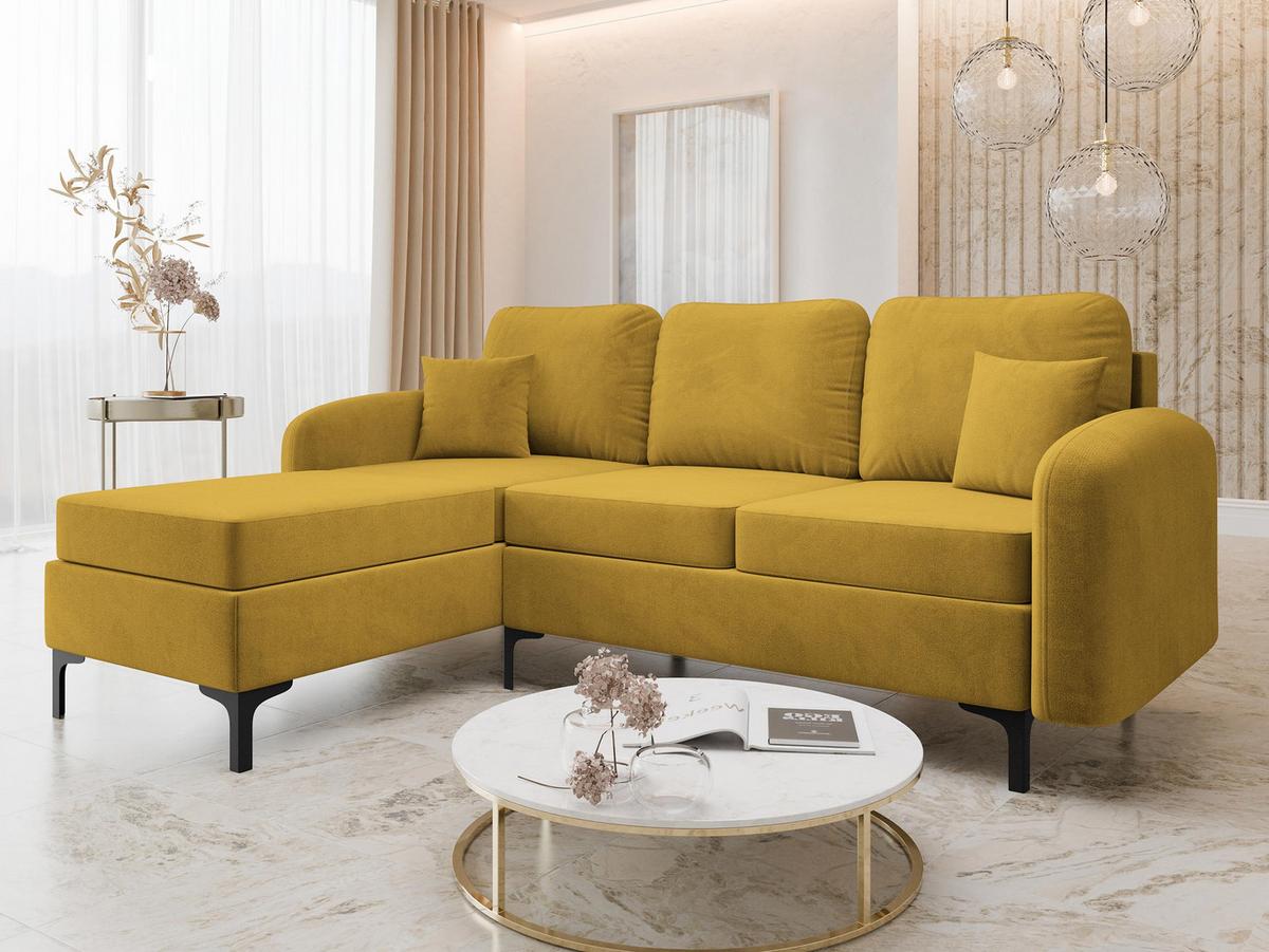 ECKSOFA Venice, Seite: Links - Blau/Schwarz, Holz/Textil (225/172cm) - MIRJAN24