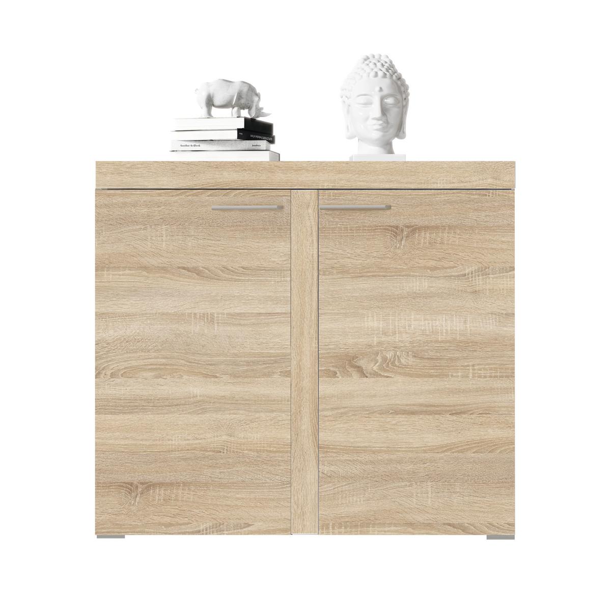 SIDEBOARD Spacoro 2D Sonoma 97,2/82/40,3 cm – Schmale Kommode Eleganz für Ihr Zuhause - Sonoma Eiche, Holzwerkstoff/Kunststoff (97/82/40cm) - AX Living