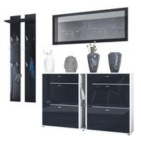 GARDEROBE Orlando Schwarz Hochglanz - Schwarz Hochglanz, Holzwerkstoff (215/210/28cm) - Vladon