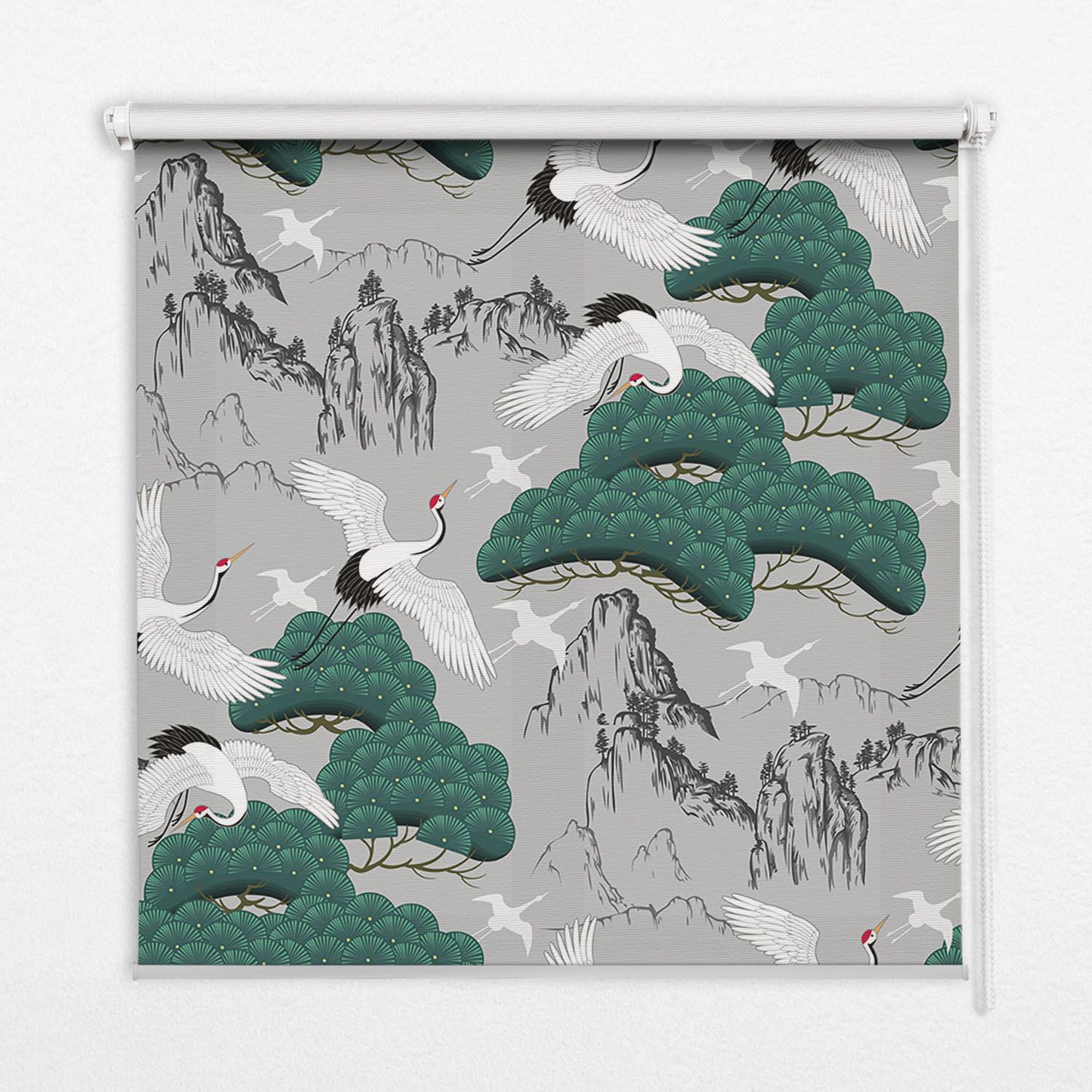 INNENROLLO - Fensterrollo - Rollo - 70x140 cm - Abfahrende Kräne - Grau, Kunststoff (70/140/0.5cm) - TULUP