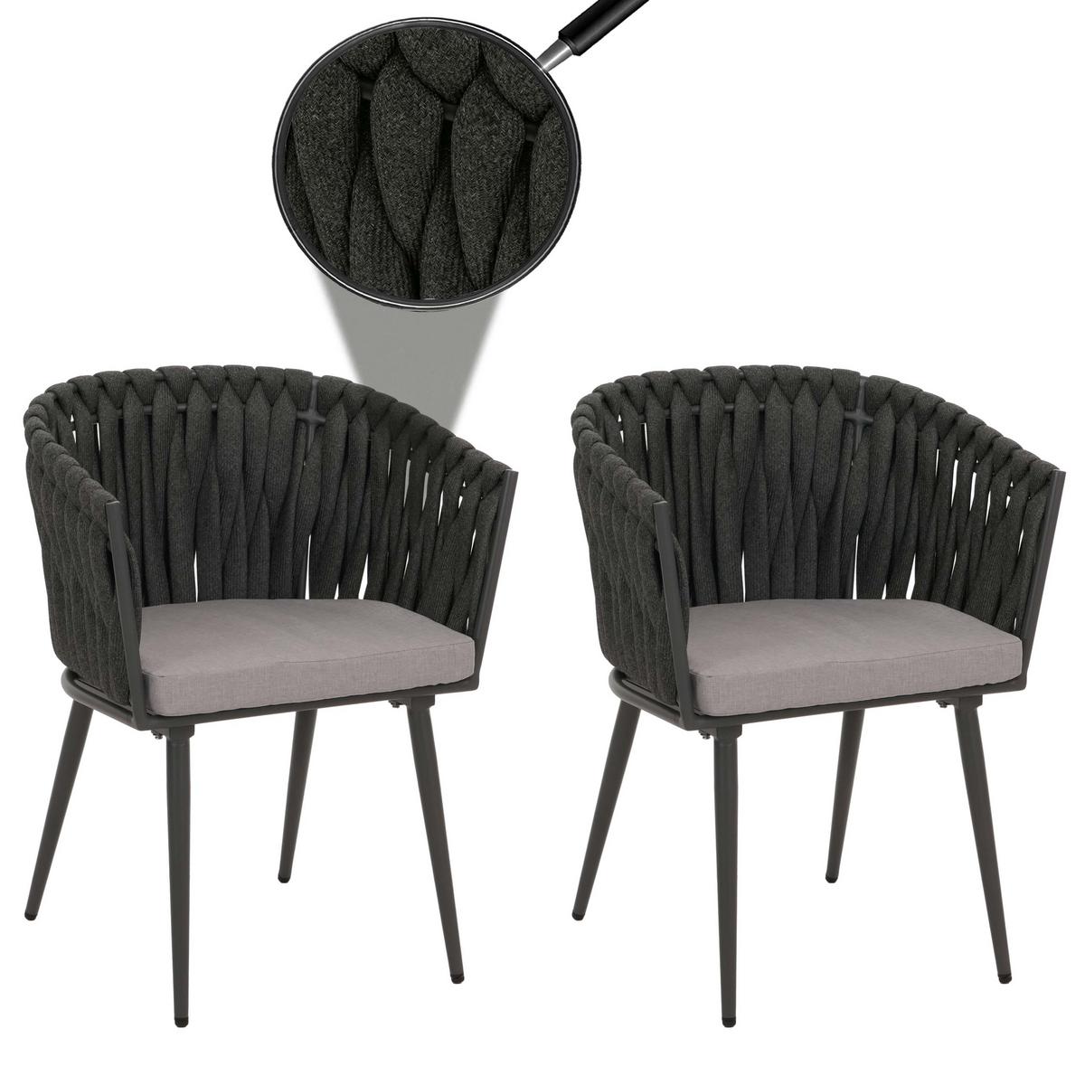 GARTENSTUHL Dunkelgrau - Dunkelgrau, Textil (61/82/57cm) - MCW