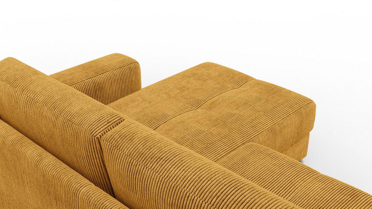 ECKSOFA OLI 4-Sitzer rechts, safran - Gelb, Holz/Textil (295/172cm) - Wozimo
