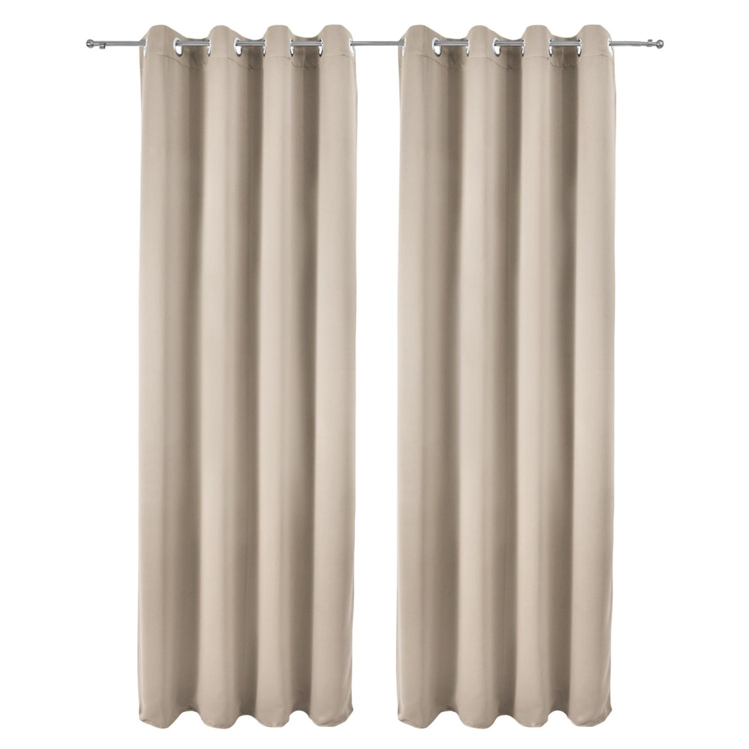 VORHANG Amelie BO mit Öse 140x245cm Creme (2tlg) - Creme, Textil (140/245/1cm) - Beautissu 