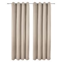 VORHANG Amelie BO mit Öse 140x245cm Creme (2tlg) - Creme, Textil (140/245/1cm) - Beautissu 