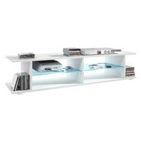 LOWBOARD Movie mit blauer LED Beleuchtung - Weiß, Holzwerkstoff (134/29/37.5cm) - Vladon