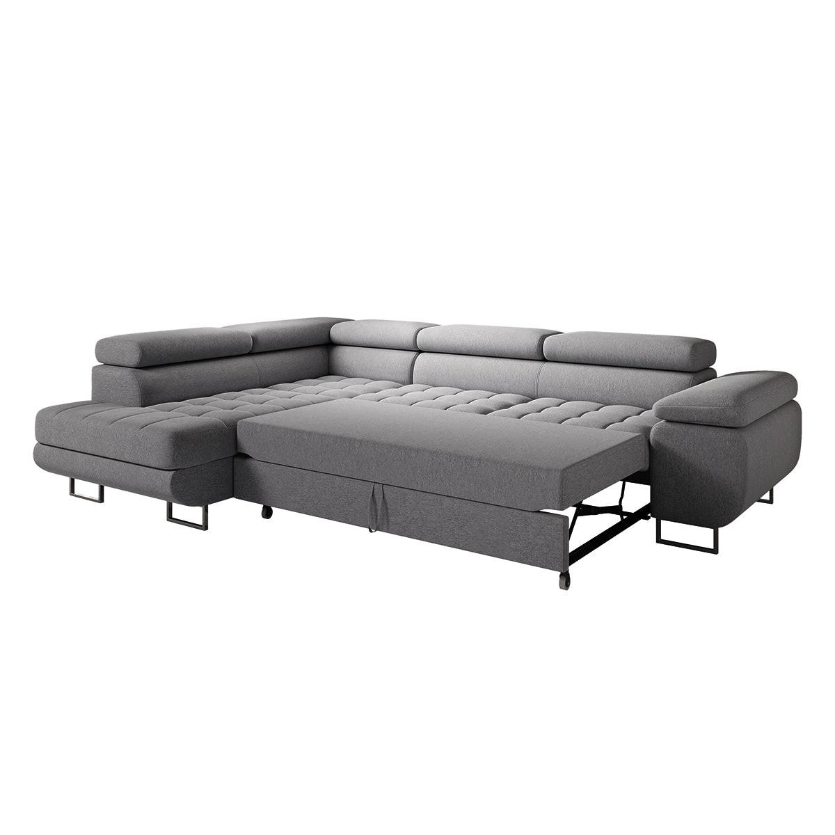 ECKSOFA Eden 4 Sitzplätze Anthrazitgrau - Grau, Holzwerkstoff (335/201cm) - Petits-meubles