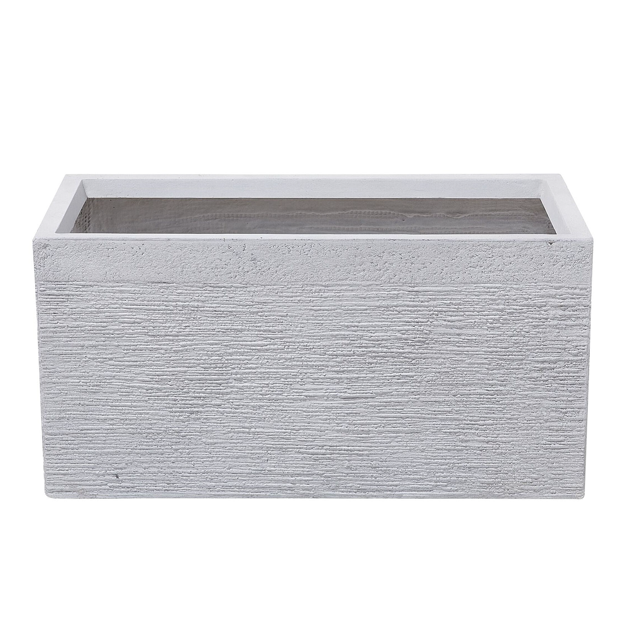 BLUMENTOPF weiß rechteckig 60/29/30 cm Myra - Weiß, Naturmaterialien (30cm) - Beliani