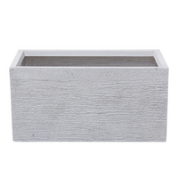 BLUMENTOPF weiß rechteckig 60/29/30 cm Myra - Weiß, Naturmaterialien (30cm) - Beliani