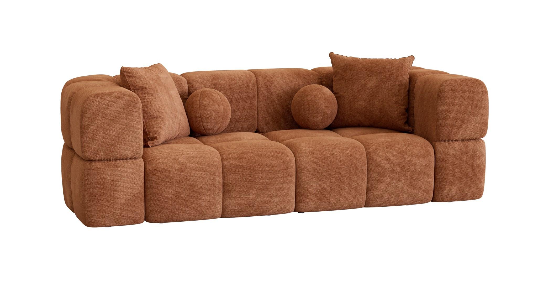 SOFA 3-sitzer Vega - Rotbraun, Holzwerkstoff/Textil (250/77/103cm) - Fun Möbel