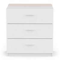 KOMMODE mit 3 Schubladen in Weiß, Sturmblau und Aprikose 77,2/40,5/83,7 cm - Weiß, Holzwerkstoff (40.5/83.7/77.2cm) - Calicosy
