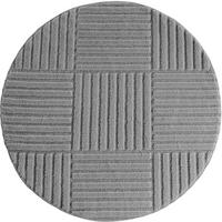 TEPPICH Hochflor RIGI in Silber, mit Cord-Streifen-Patchwork, Ø 80 cm - Silberfarben, Textil (80/80cm) - KADIMA DESIGN