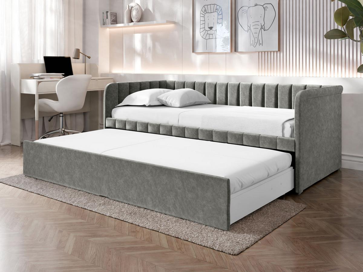 JUGENDBETT Nube - Dunkelgrau/Schwarz, Holz/Kunststoff (90/200cm) - MIRJAN24