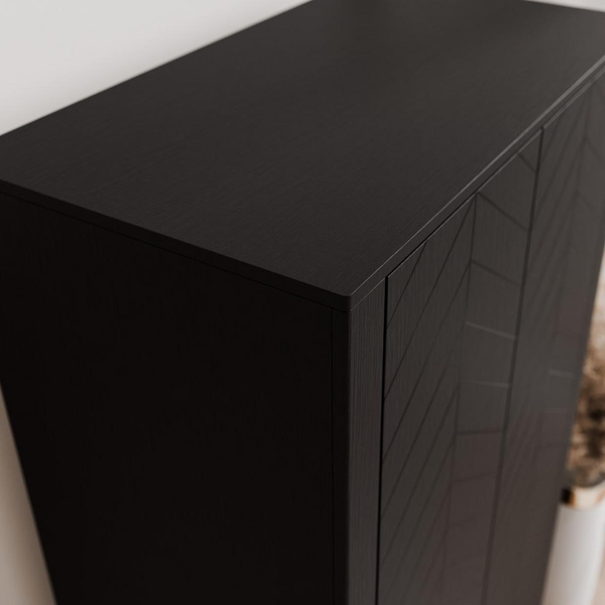 DREHTÜRENSCHRANK LORIEN 2-türig 90/40/197 cm Schwarz - Schwarz, Holzwerkstoff/Metall (90/197/40.6cm) - Idohome