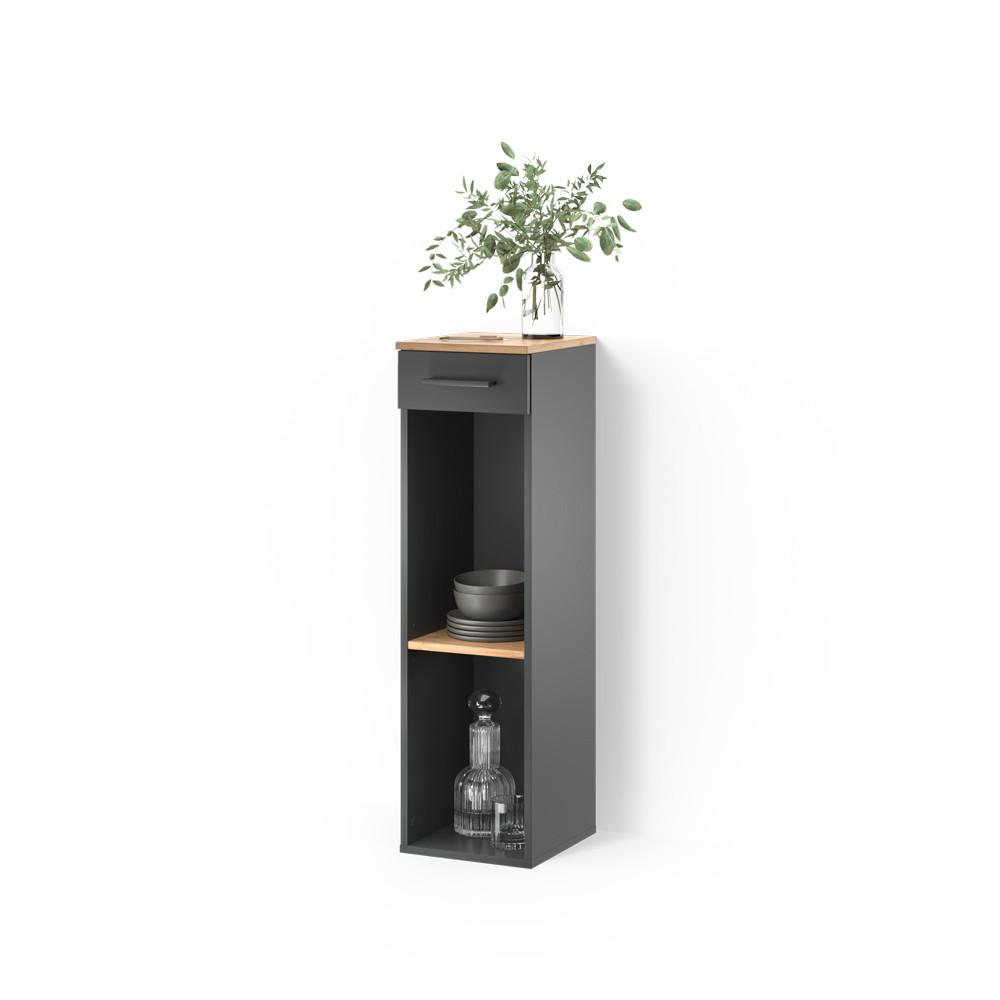 WEINREGAL Regusa Goldkraft Eiche/Anthrazit 30 x 106 cm - Honigeiche/Anthrazit, Holzwerkstoff (30/106/34.5cm) - Livinity®
