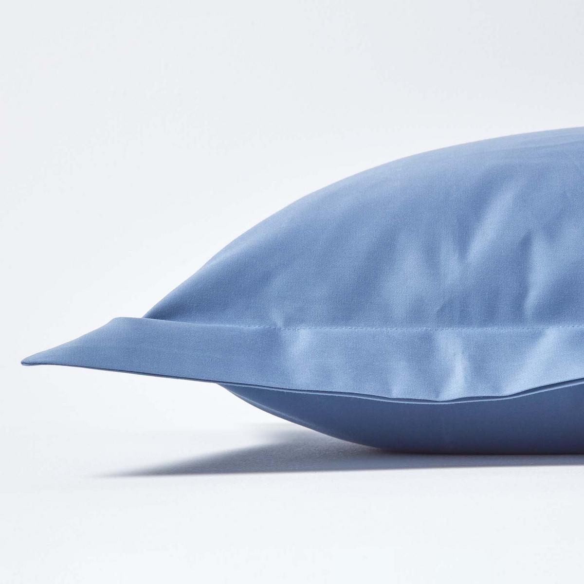 KISSENBEZUG Stehsaum Premium, Ägyptische Baumwolle, Fadendichte 1000 - Blau, Textil (48/74cm) - Homescapes