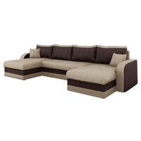 ECKSOFA Kris U - Beige/Schwarz, Holz/Kunststoff (304/80/140cm) - MIRJAN24