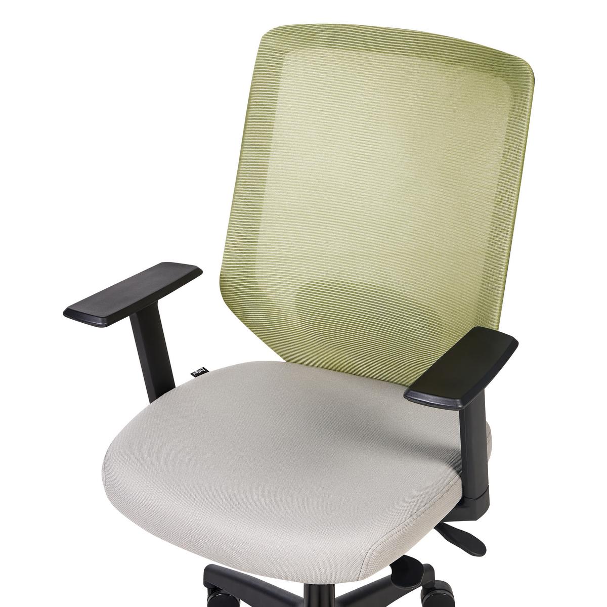 BÜROSTUHL Hellgrün Virtuoso - Schwarz/Grau, Textil (53/97/53cm) - Beliani