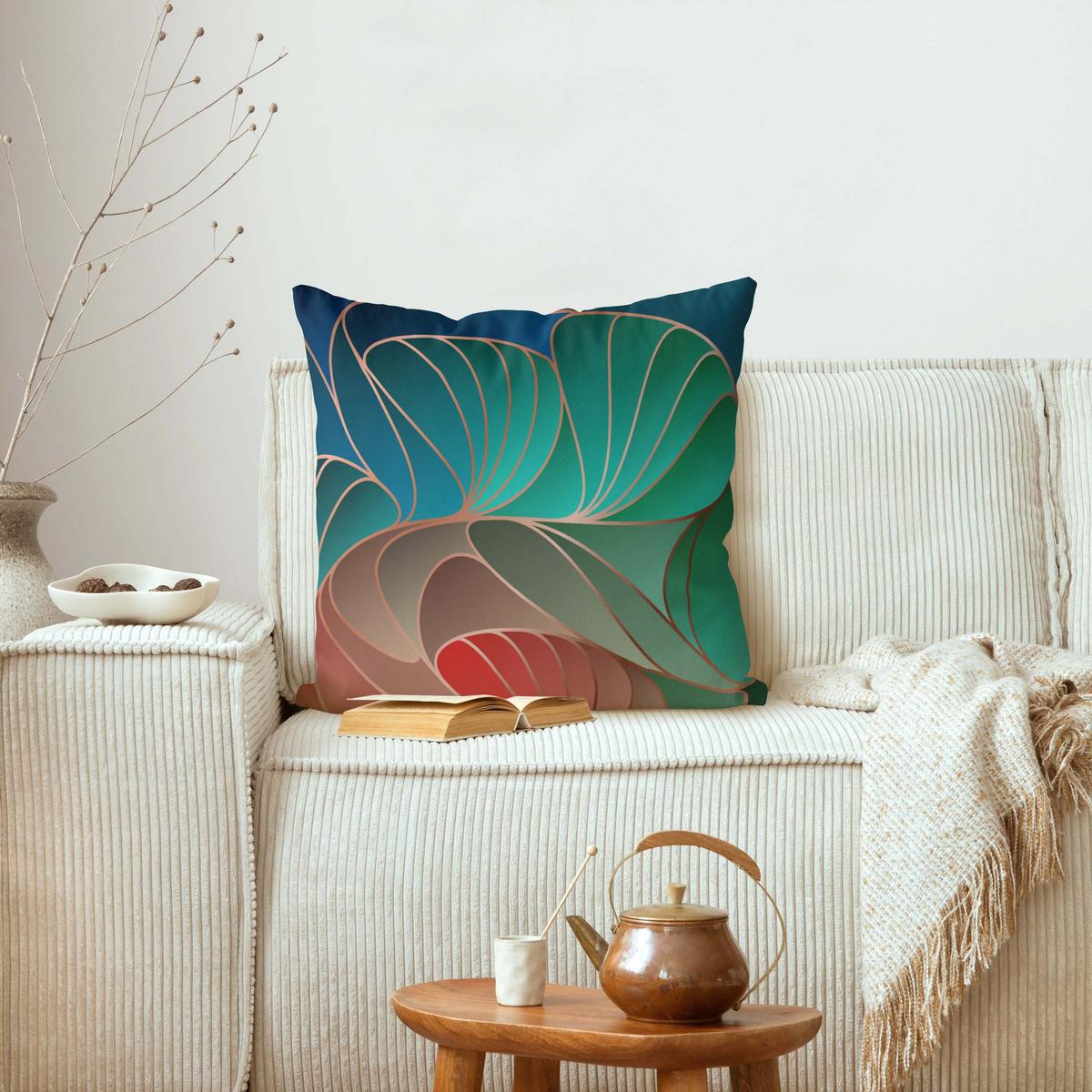 KISSENBEZUG Farbenfrohes Art Deco 40/40 cm - Grün, Textil (40/40cm) - Bilderwelten