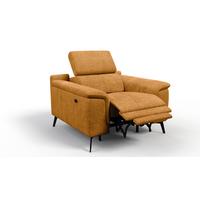 SESSEL FIERO mit Relaxfunktion, orange - Schwarz/Orange, Holzwerkstoff/Textil (114/82/103cm) - Wozimo