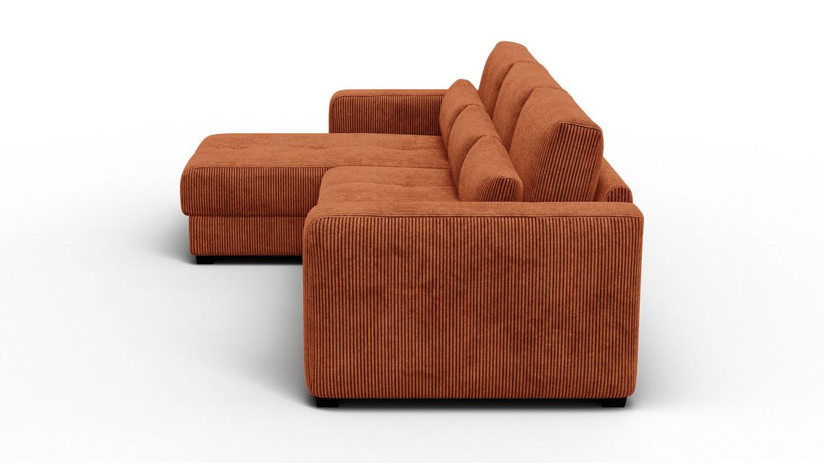 ECKSOFA OLI 4-Sitzer links, orange - Orange, Holz/Textil (295/172cm) - Wozimo
