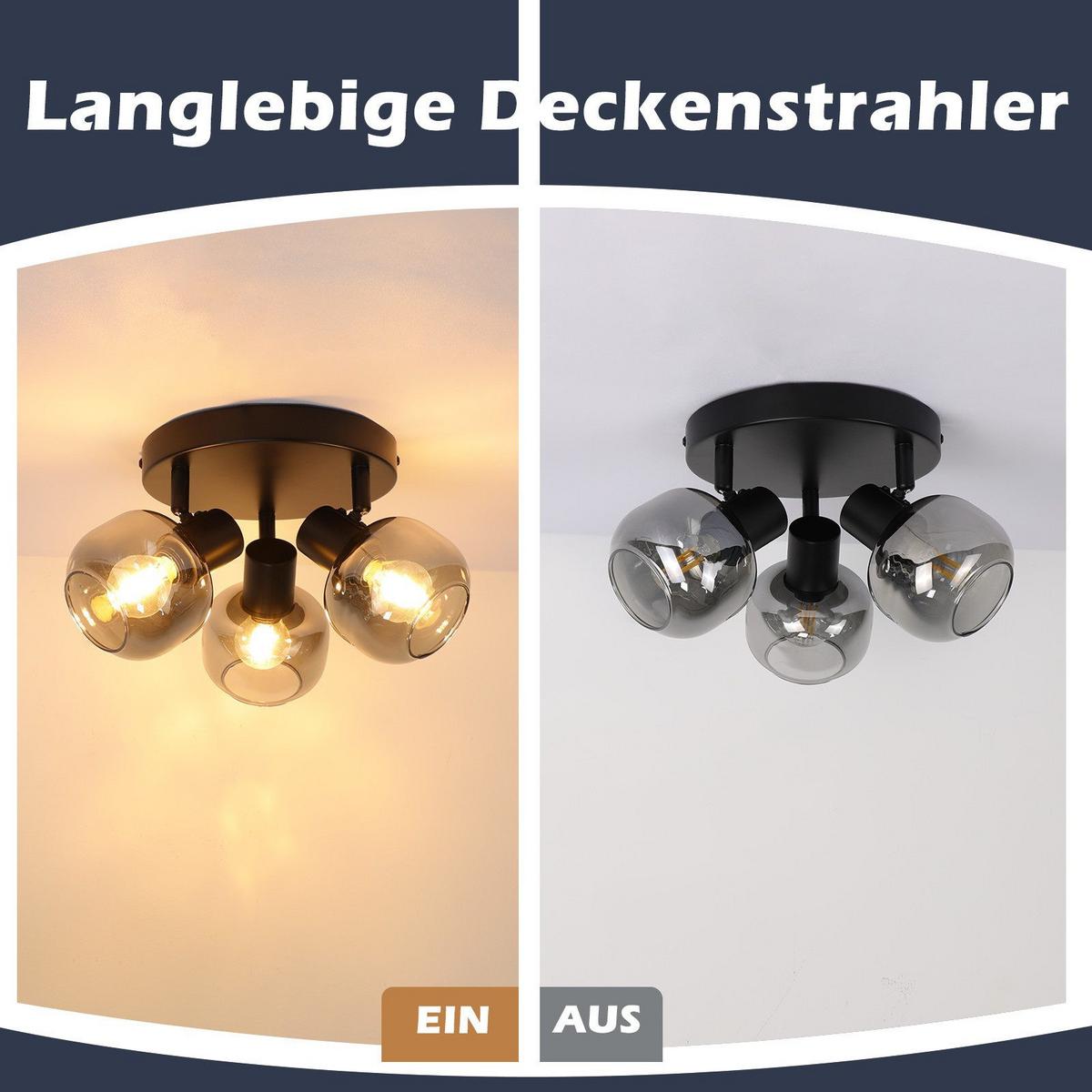 DECKENSTRAHLER Macintyre 3-flammig 19/19/16.5cm - Schwarz, Metall (19/19/16.5cm) - Nettlife