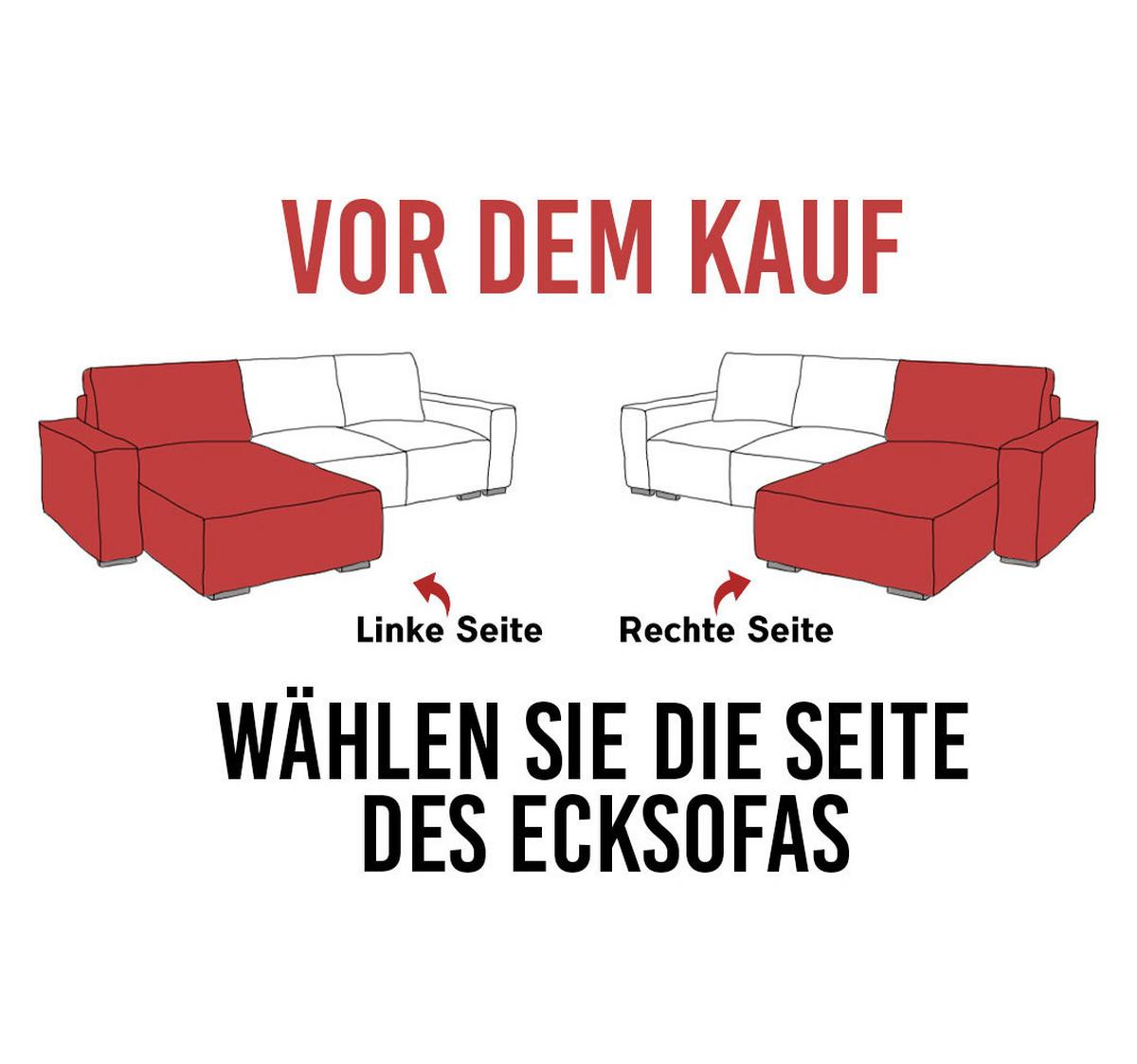 ECKSOFA BELLUNO L Hellgrau Strukture - Links - Hellgrau/Schwarz, Textil (144/233cm) - MKS