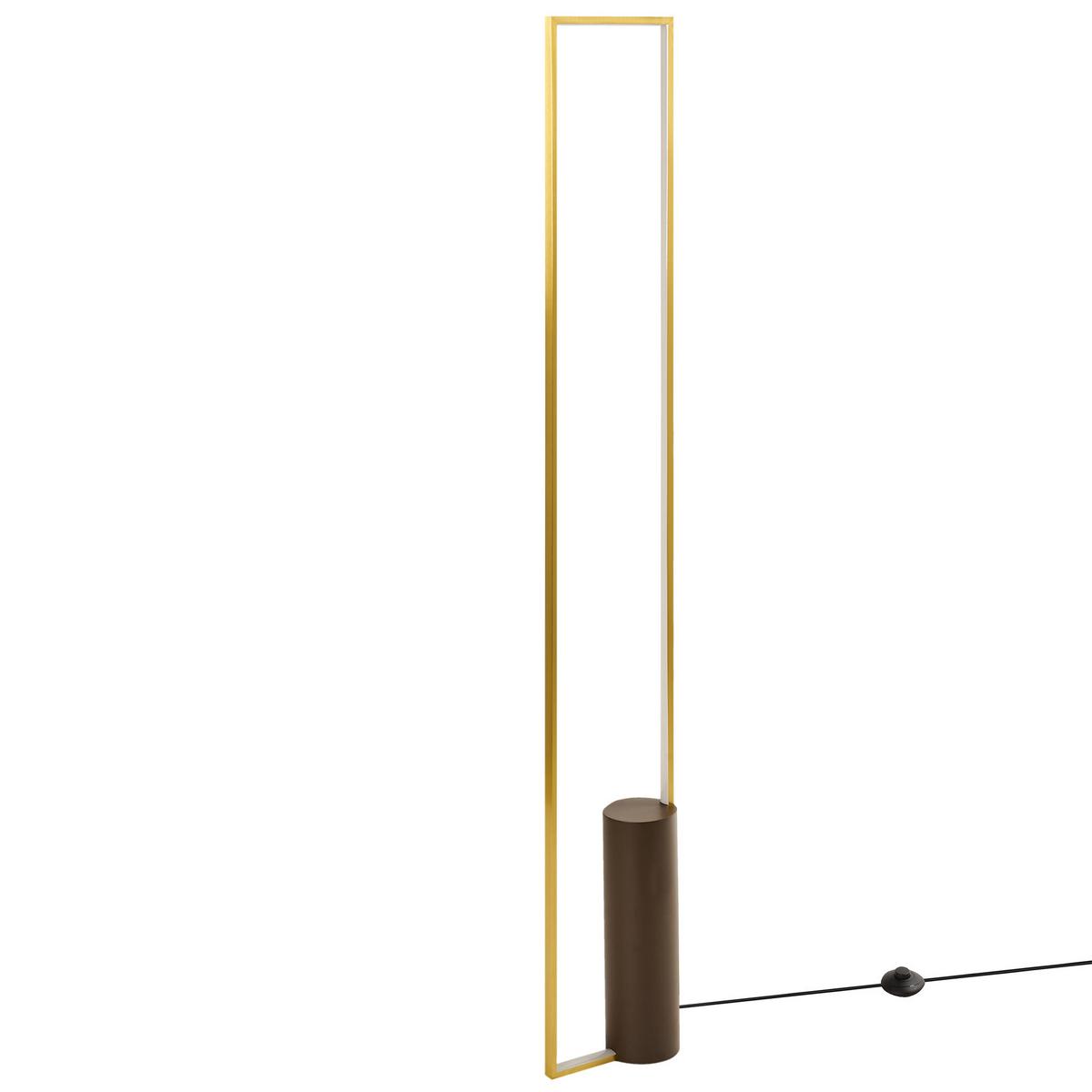 LED-STEHLAMPE Gold/Braun Patricio - Goldfarben/Braun, Metall (10/20/140cm) - Beliani