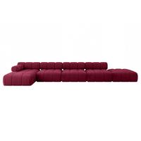 ECKSOFA modulares Sofa Lizur-L3 - 475x160x70 cm Bordeauxrot Velours - Bordeaux, Holzwerkstoff/Textil (475/160cm) - ALTDECOR