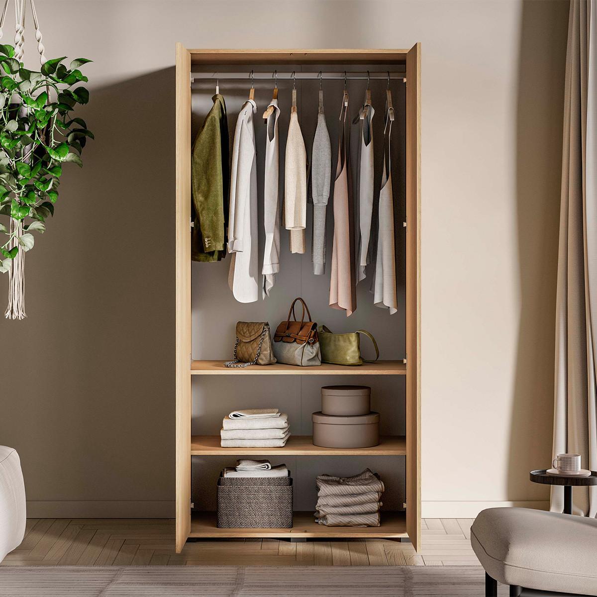 SCHRANK 2 Türen Nila Holz - Braun, Holzwerkstoff (92/190/52cm) - Petits-meubles