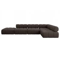 ECKSOFA modulares Sofa Favio-L2 - 380x190x70 cm Braun Velours - Braun, Holzwerkstoff/Textil (380/190cm) - ALTDECOR