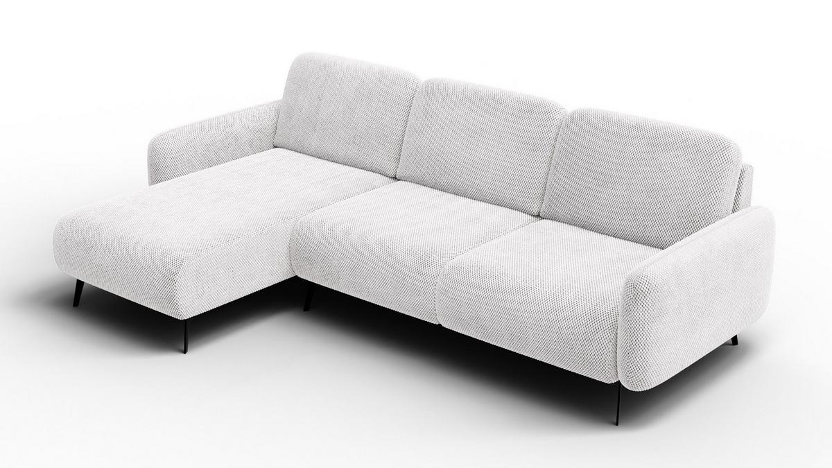 ECKSOFA FEBE 4-Sitzer links, creme - Creme/Schwarz, Holz/Textil (264/157cm) - Wozimo