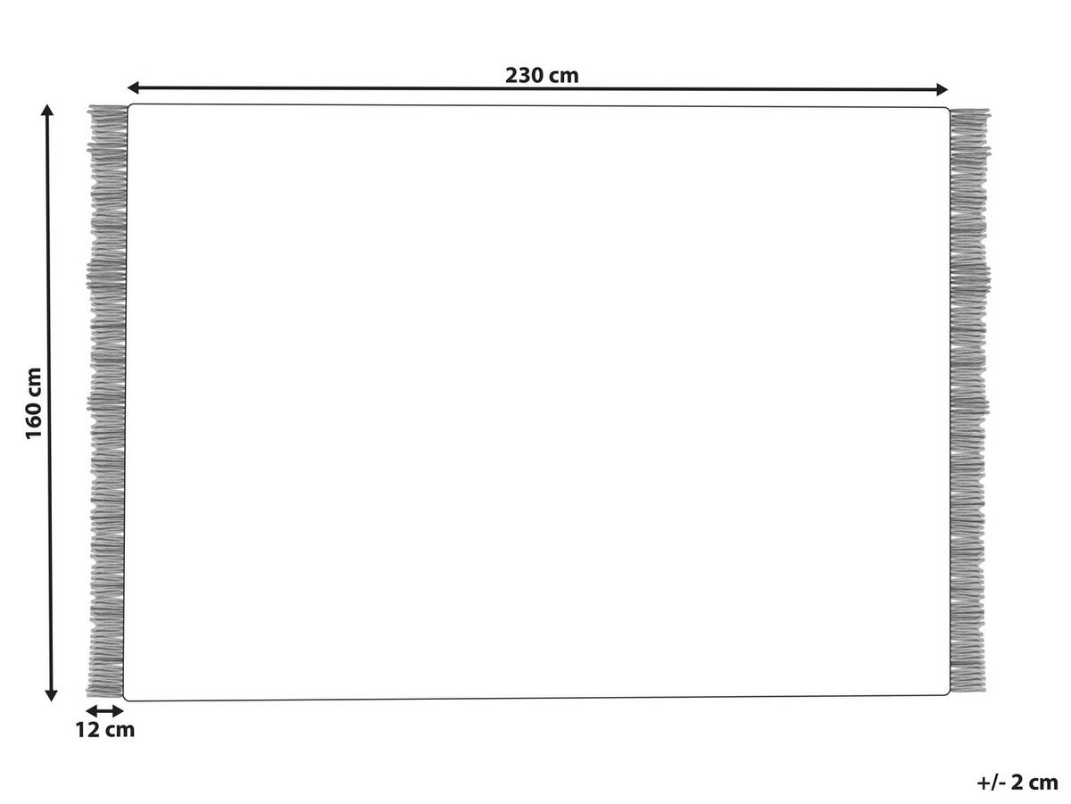 TEPPICH geflochten Tekeler 230/160 cm - Grau, Textil (160/230cm) - Beliani