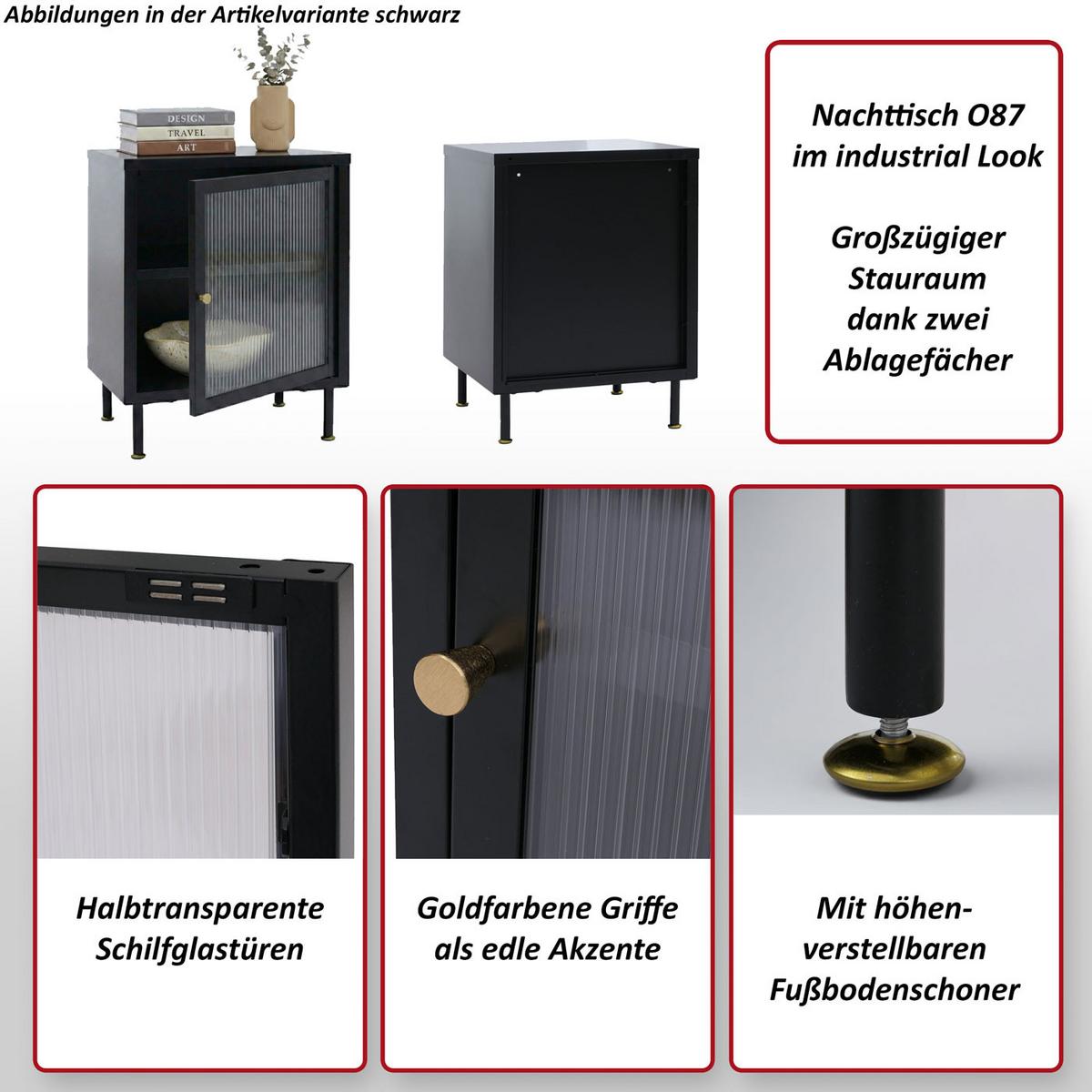 NACHTTISCH rechteckig Weiß - Weiß, Metall (41/55/41cm) - MCW