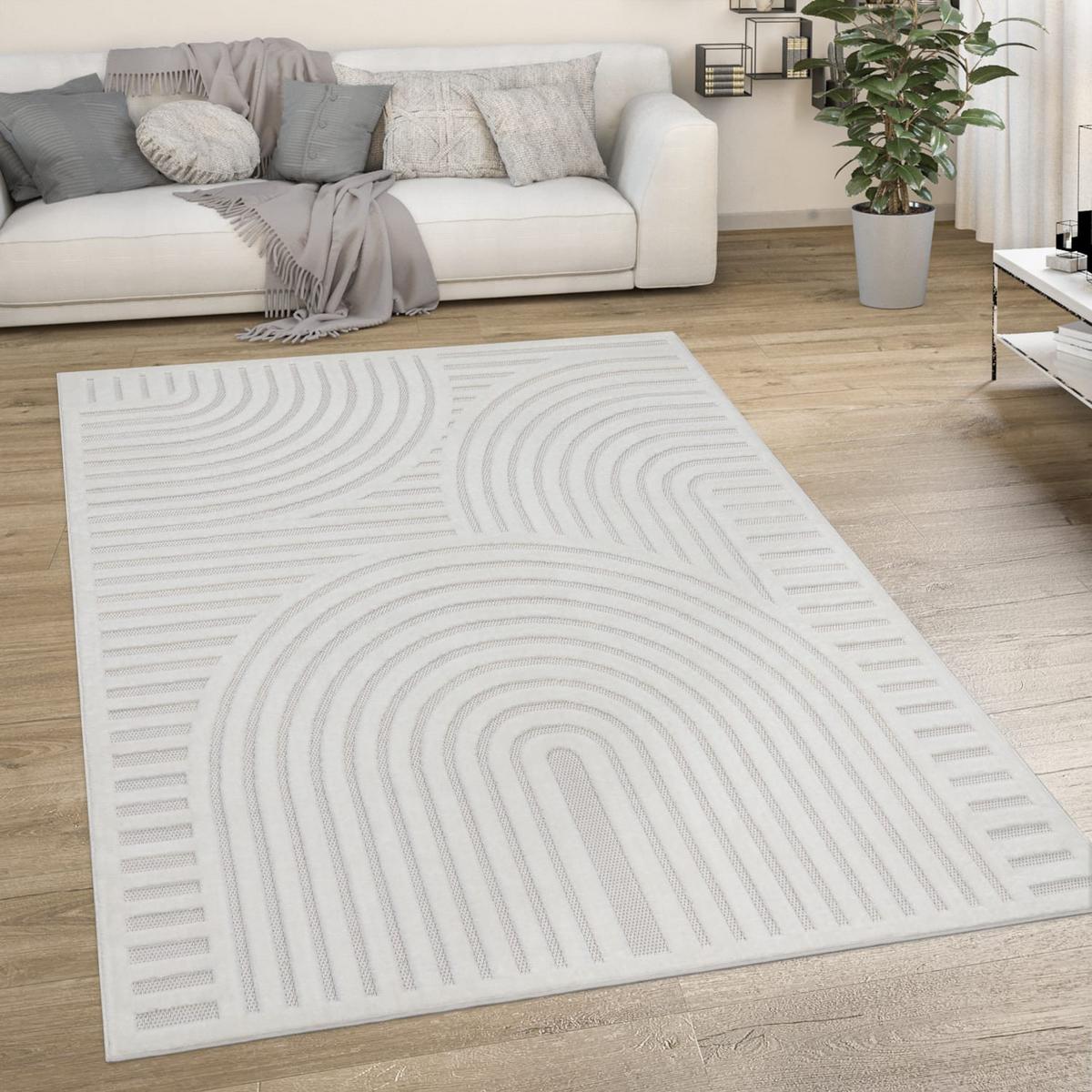 KURZFLORTEPPICH, mit Struktur, aus Polypropylen, Florhöhe 10 mm, Creme, 120 x 160 cm - Beige, Textil (160/120cm) - KADIMA DESIGN