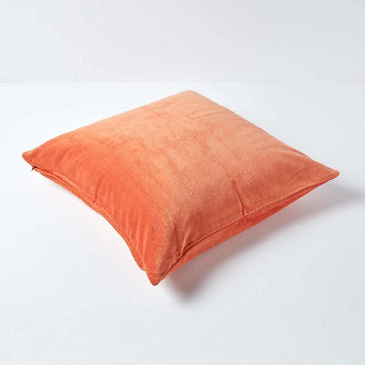 KISSENHÜLLEN 2er-Set Baumwollsamt orange 40/40 cm - Orange, Textil (40/40cm) - Homescapes