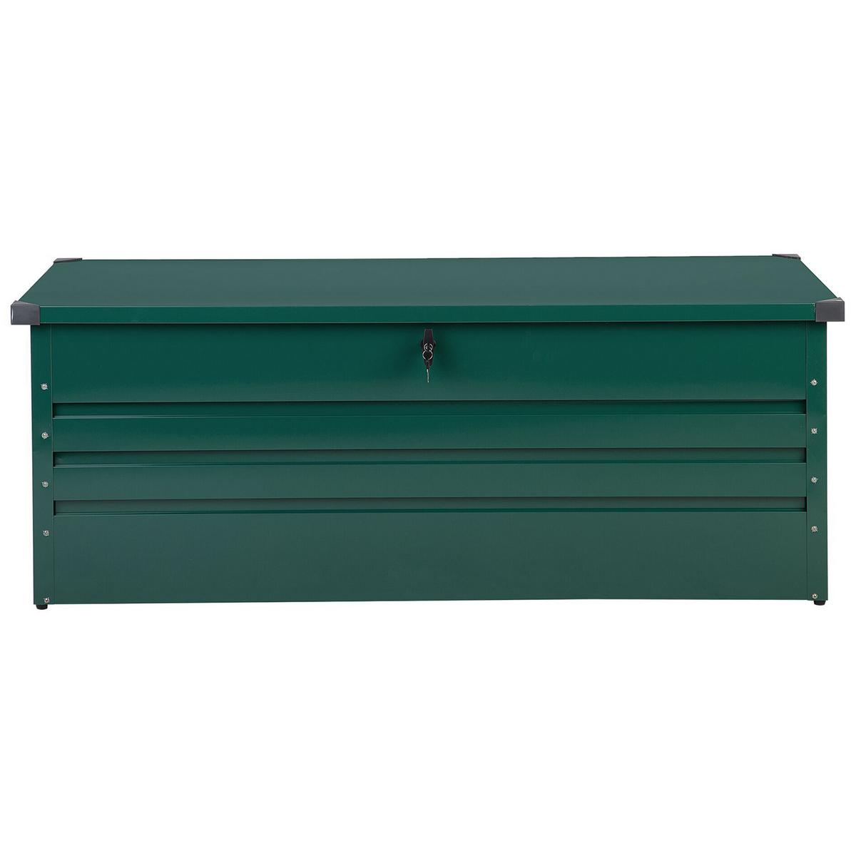 AUFLAGENBOX Stahl dunkelgrün 165/70 cm Cebrosa - Grün, Metall (165/67/70cm) - Beliani
