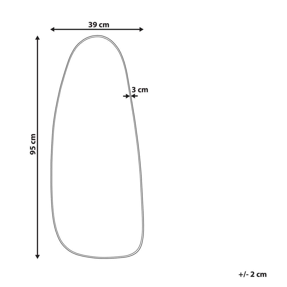 WANDSPIEGEL Metall schwarz oval 39/95 cm Cergy - Schwarz, Metall (39/95/3cm) - Beliani