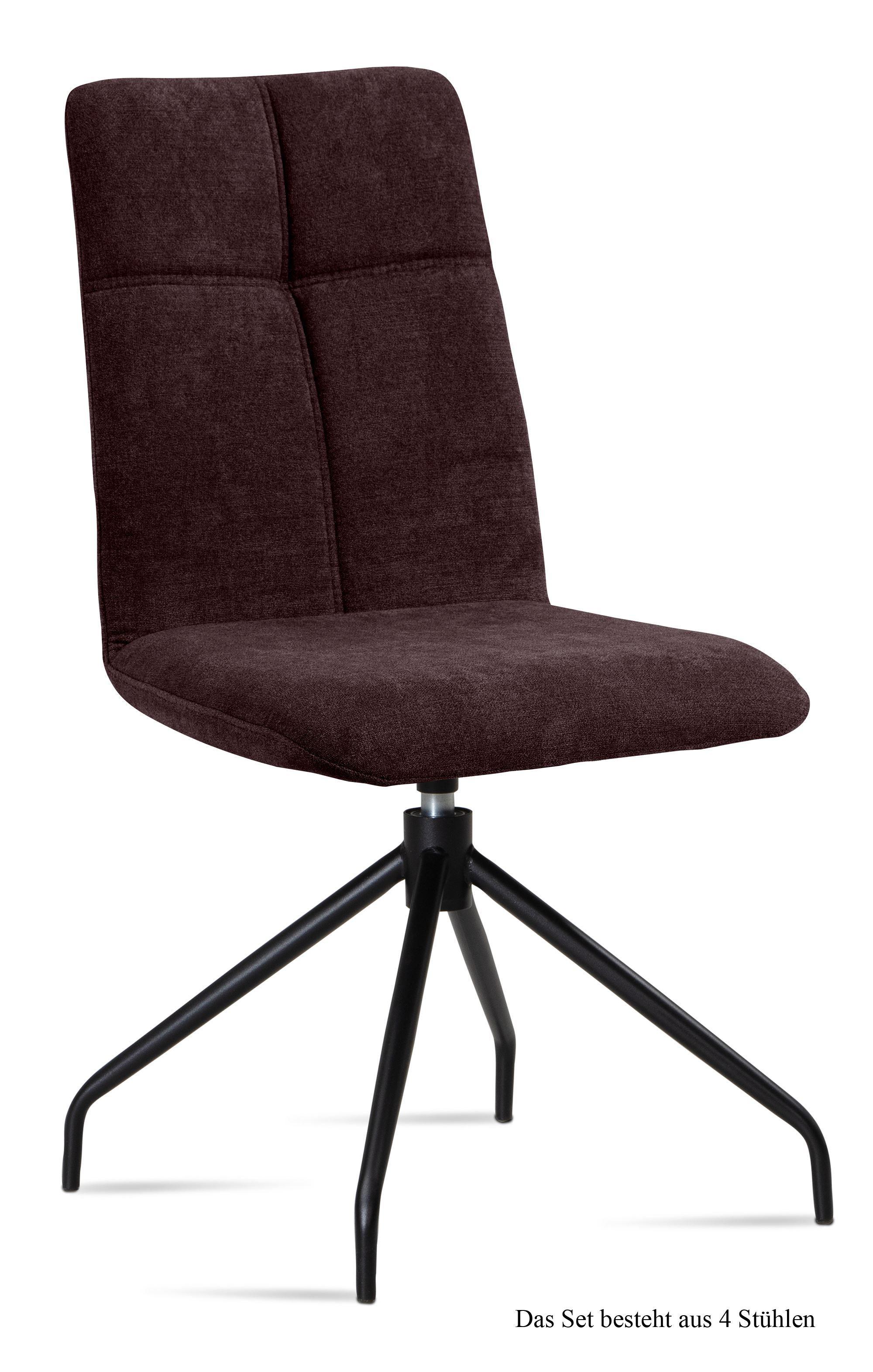 ESSZIMMERSTUHL drehbar (4er-Set) Dniren 47x92x60 Schwarz/Espresso - Dunkelbraun/Schwarz, Kunststoff (60/92/47cm) - 58aufmkessel