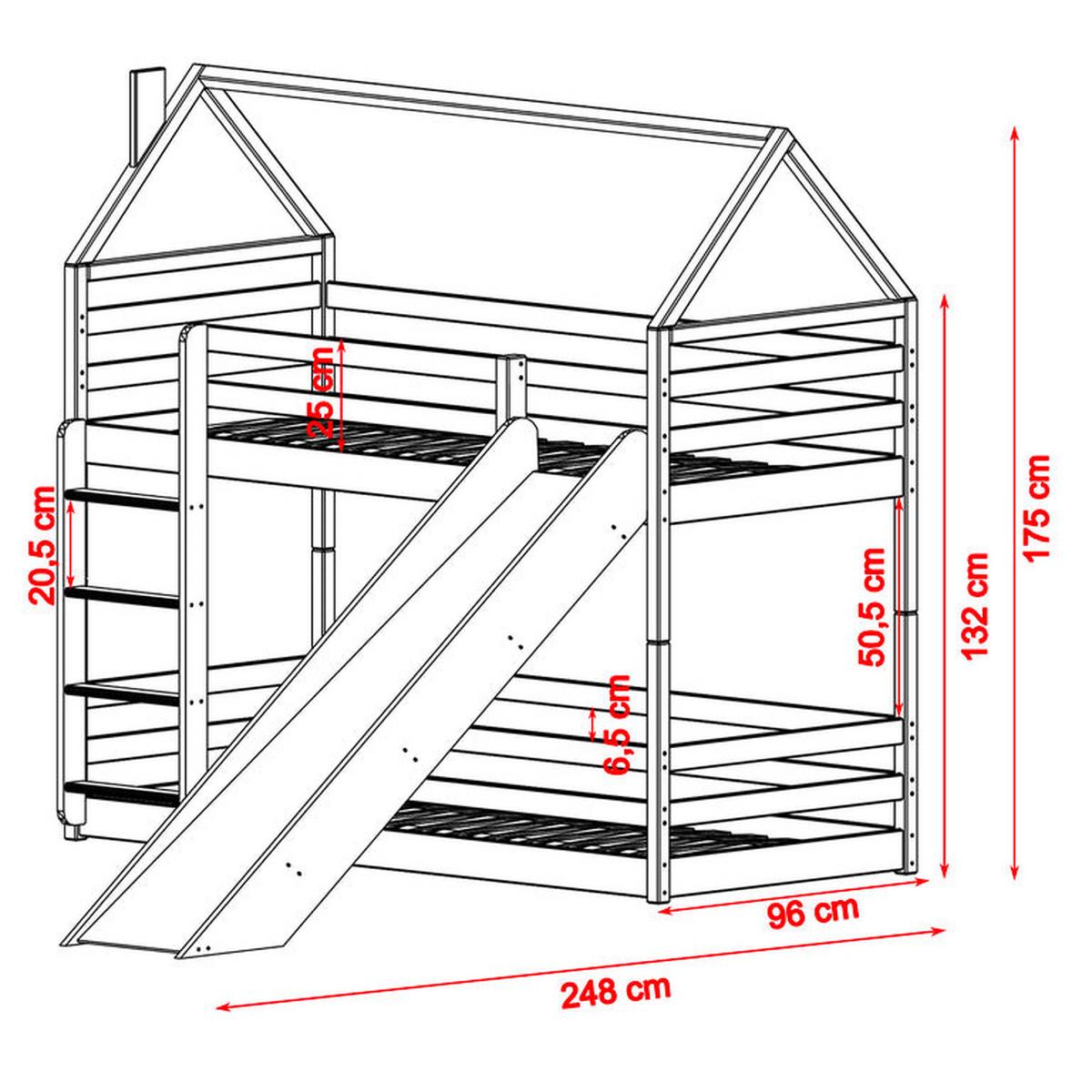 HAUSBETT 90/190 Aurélien Weiß - Weiß, Holz (90/190cm) - Petits-meubles