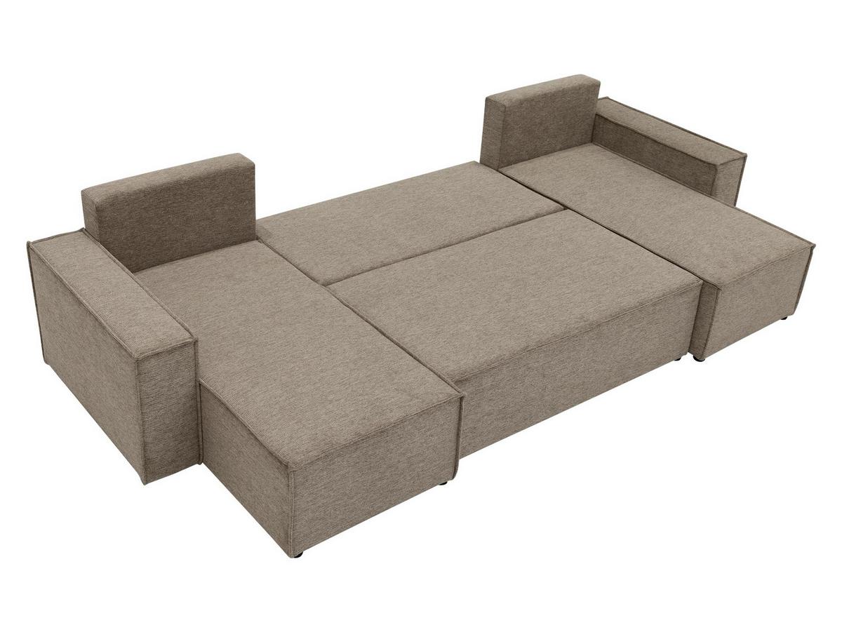 WOHNLANDSCHAFT Karl U - Creme/Schwarz, Holz/Kunststoff (312/82/145cm) - MIRJAN24