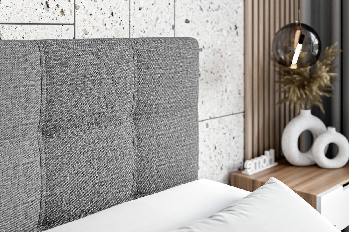 BOXBETT mit Matratze H3 und Lattenrost - MARCE - 90x200 - Links Grau - Grau, Holzwerkstoff (90/200cm) - ALTDECOR