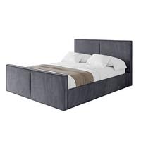 POLSTERBETT mit Bettkasten, Fußteil und Lattenrost, Boxbett ohne Matratze - EMMI-Z 160x200 Dunkelgrau - Dunkelgrau, Holzwerkstoff/Textil (160/200cm) - ALTDECOR