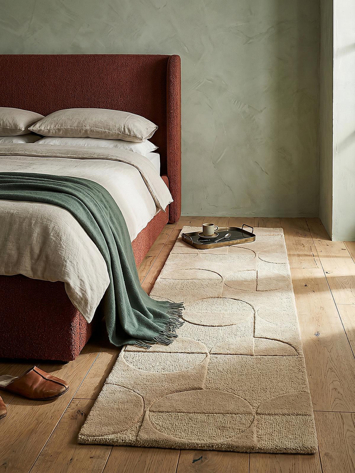 WOLLTEPPICH DEBEN, geometrisch, aus Wolle, Natur, 60 x 230 cm - Braun, Textil (230/60cm) - KADIMA DESIGN
