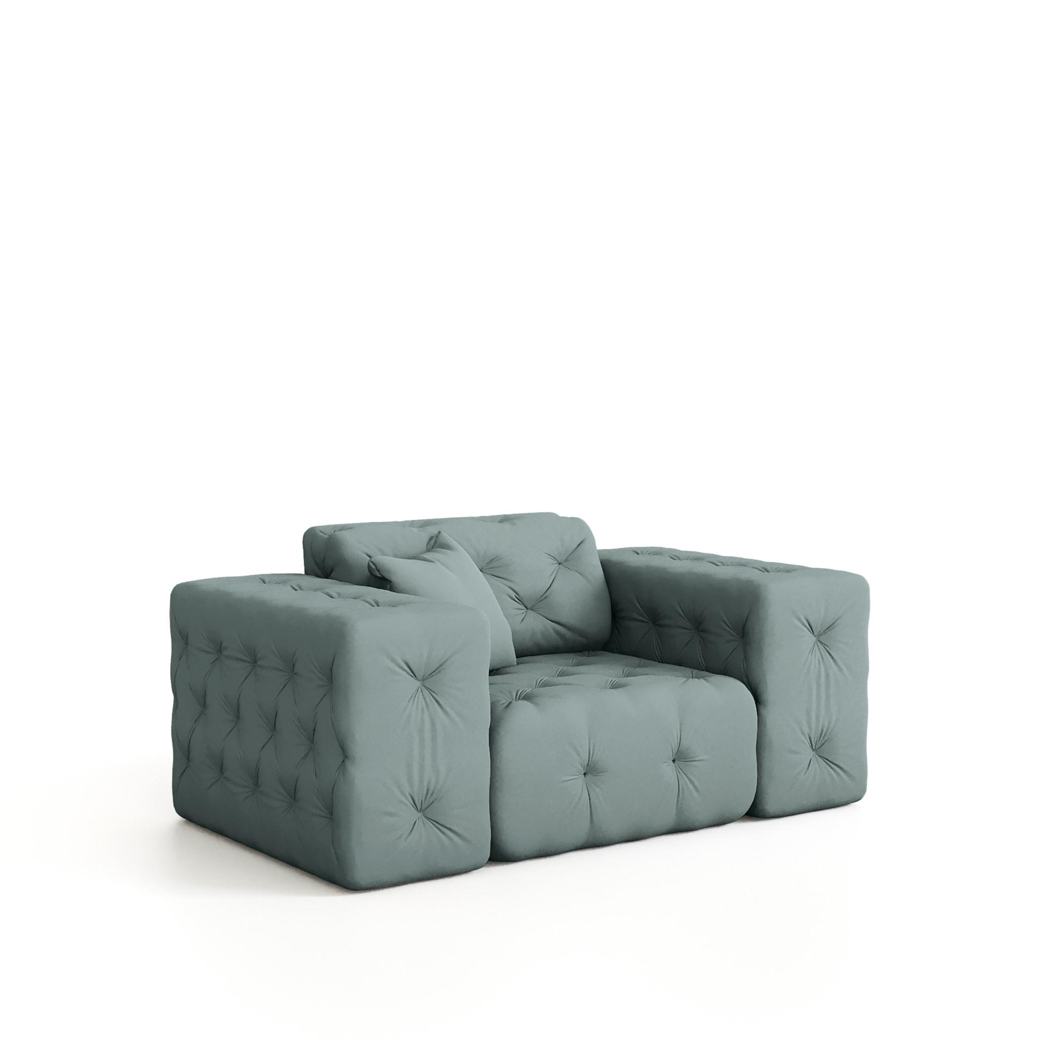 SESSEL Chantal - Salbeigrün, Holzwerkstoff/Textil (121/78/96cm) - Fun Möbel