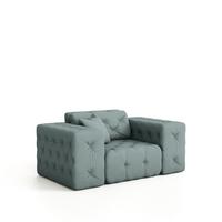 SESSEL Chantal - Salbeigrün, Holzwerkstoff/Textil (121/78/96cm) - Fun Möbel